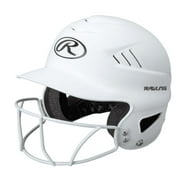 Rawlings Coolflo Fastpitch Softball Helmet with Face Guard, Matte White