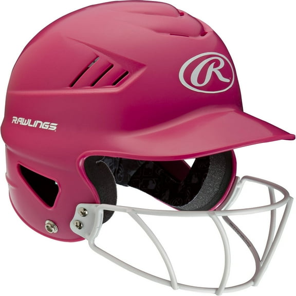 Rawlings | Coolflo Softball Batting Helmet with Face Guard | One-Size Fits Most | Metallic Pink