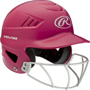 Rawlings Coolflo/Vapor OSFM Softball Batting Helmet with Face Guard, Metallic Pink