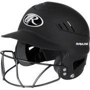 Rawlings Coolflo Youth Fastpitch Softball Batting Helmet with Face Guard, Matte Black