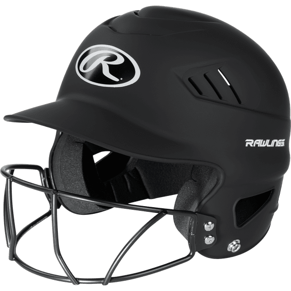 Rawlings Coolflo Youth Fastpitch Softball Batting Helmet with Face Guard, Matte Black