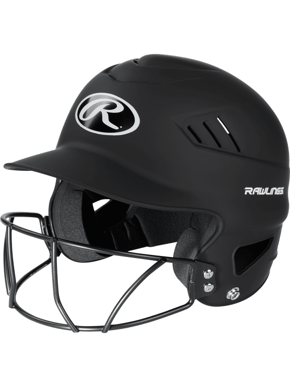Coolflo Youth Fastpitch Softball Batting Helmet with Face Guard, Matte Black