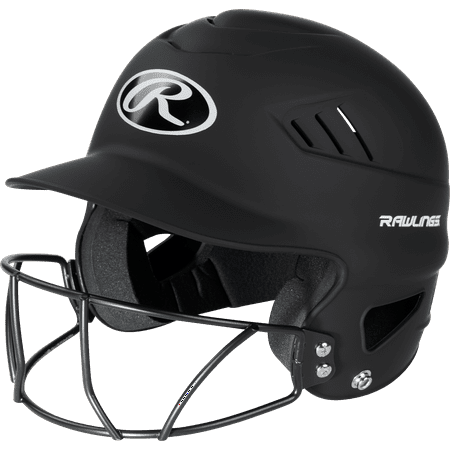 Rawlings Coolflo Youth Fastpitch Softball Batting Helmet with Face Guard, Matte Black