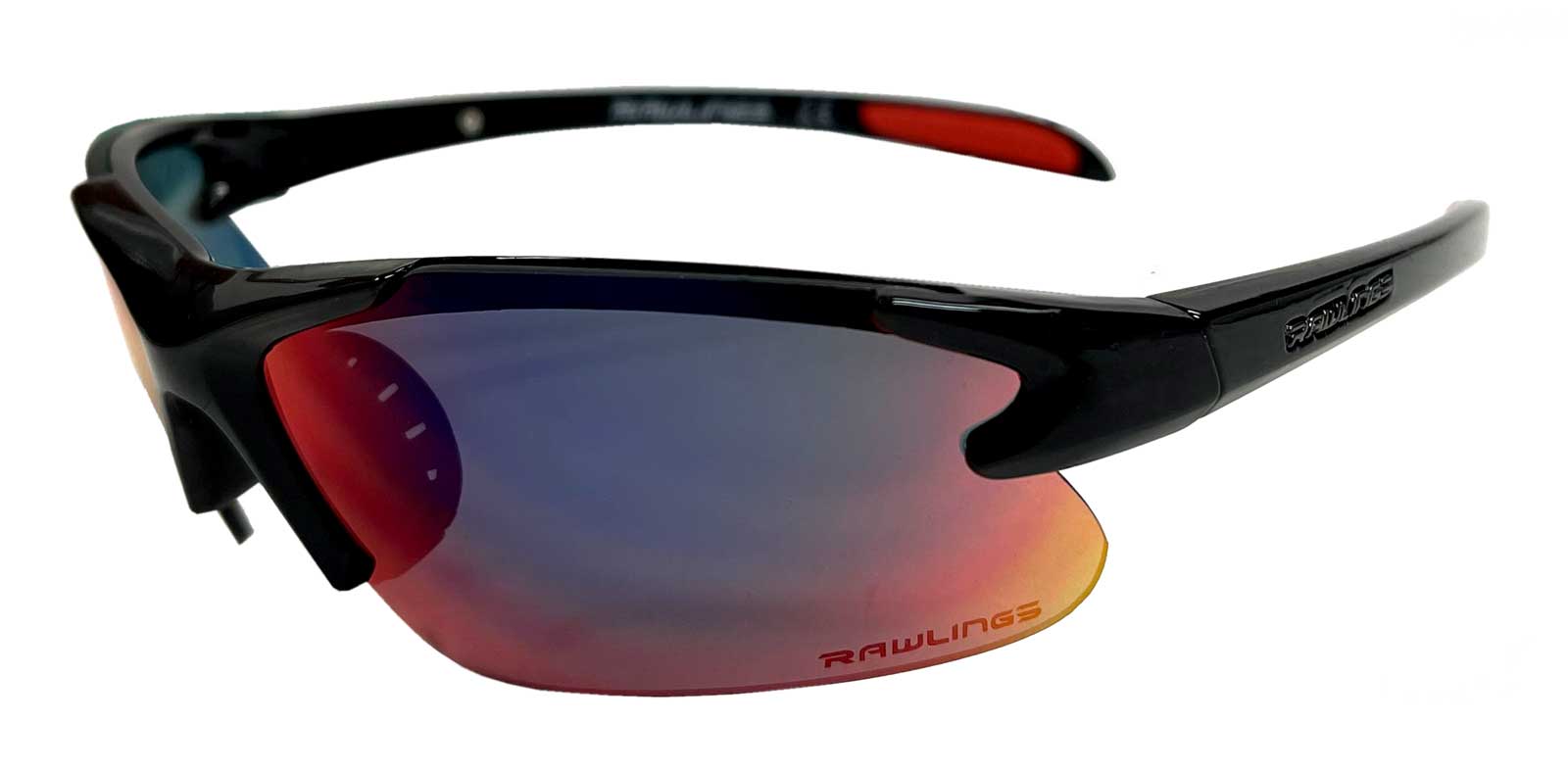 Rawlings FMR Boys Youth Sport Sunglasses Black Frame & Black/Red Mirror