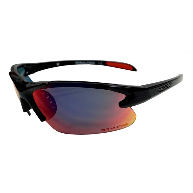 Rawlings FMR Boys Youth Sport Sunglasses Black Frame & Black/Red Mirror