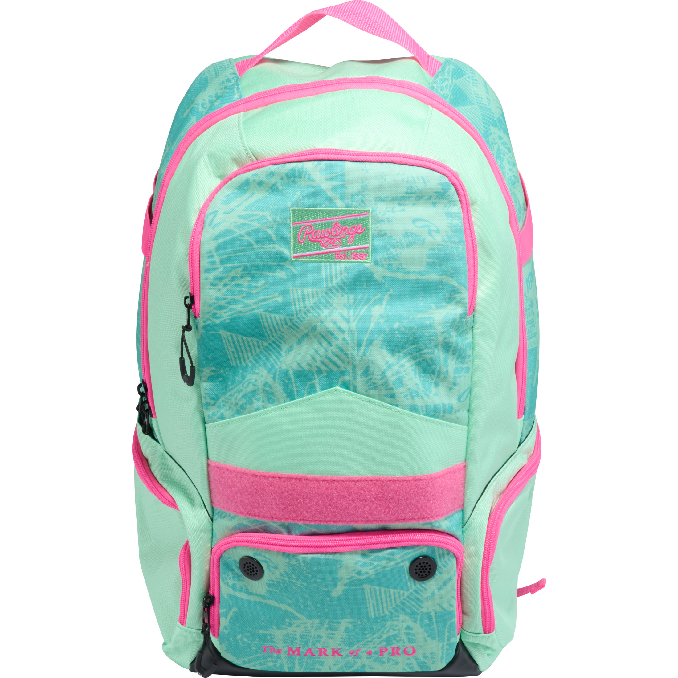 Rawlings Gamer Series Baseball Backpack | Bat & Gear Bag | Mint/Pink