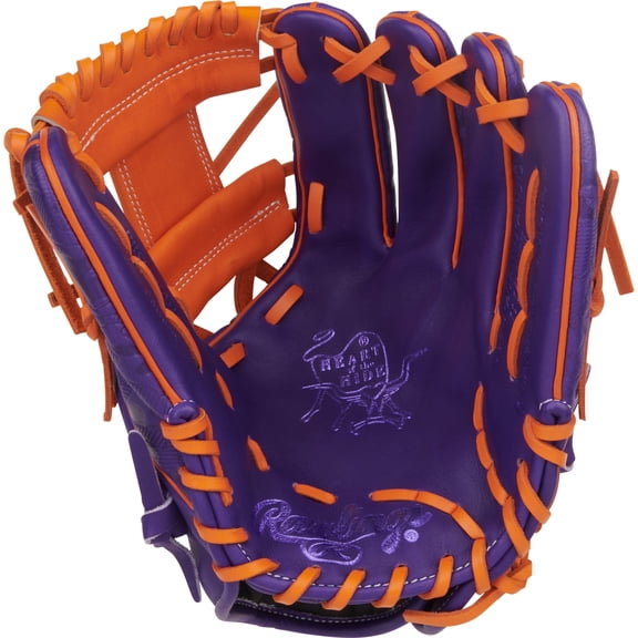 Rawlings Heart of the Hide Infield Glove | 204WU Pattern | 11.5-Inch | RHT | Purple/Orange