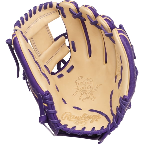 Rawlings Heart of the Hide Infield Glove | 31 Pattern | 11.75-Inch | RHT | Camel/Purple