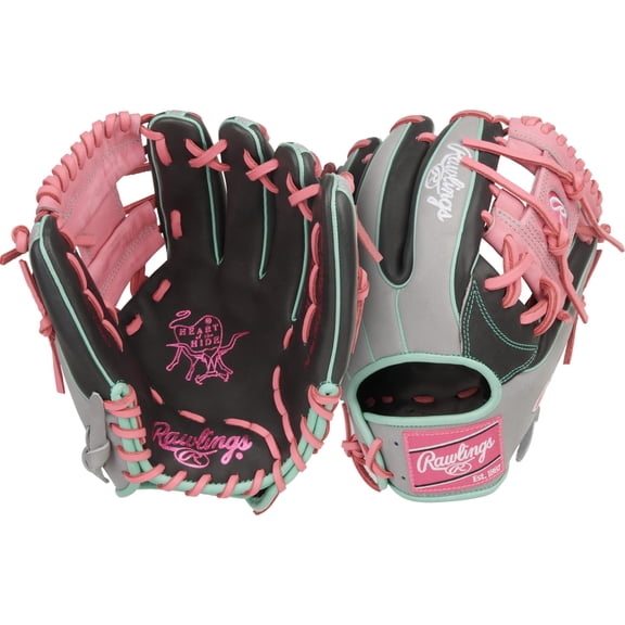 Rawlings Heart of the Hide Infield Glove | 93 Pattern | 11.5-Inch | RHT | Dark Shadow/Gray/Pink