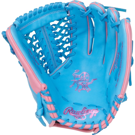Rawlings Heart of the Hide Outfield Glove | 331 Pattern | 12.75-Inch | RHT | Columbia Blue/Pink