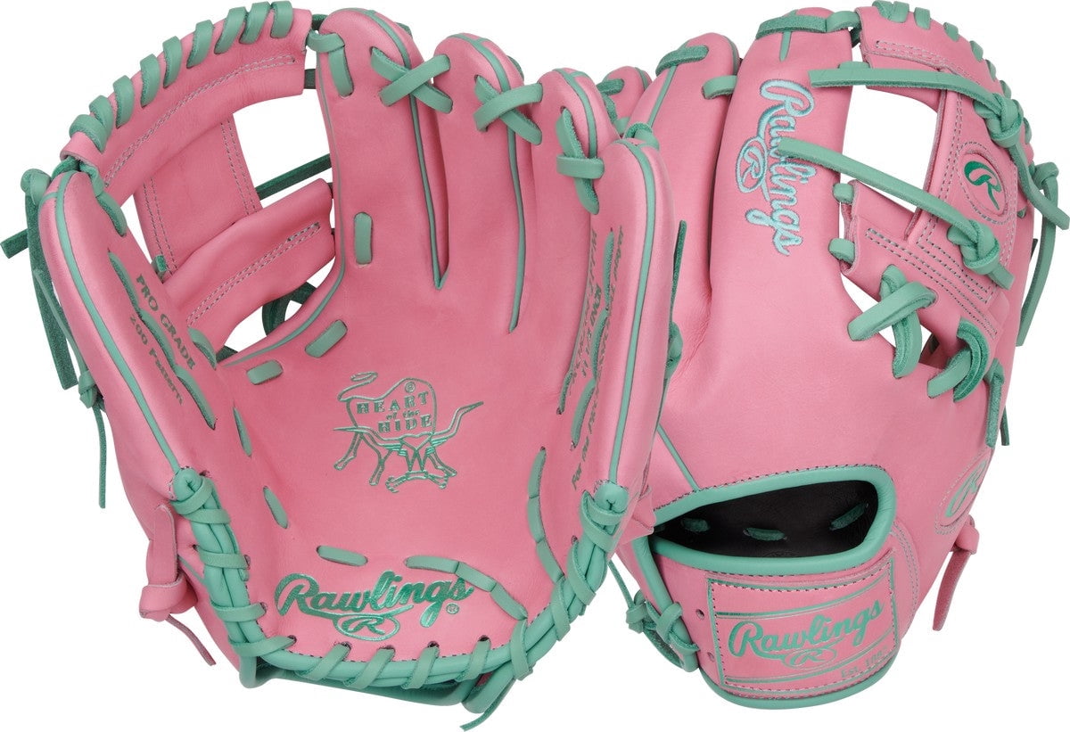 Rawlings Limited Edition HOH Vibrant Series 11.5" Baseball Glove (PROR204-2PPM) Pink/Green 11.5