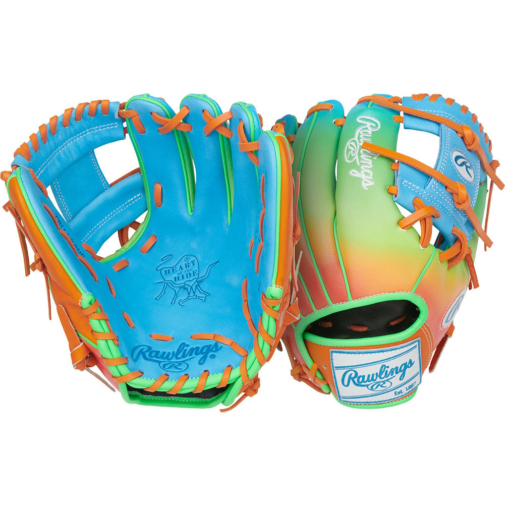 Rawlings LE Heart of the Hide Fun Burst 11.5" Baseball Glove (PROR204 2CBO) Blue/Green 11.5