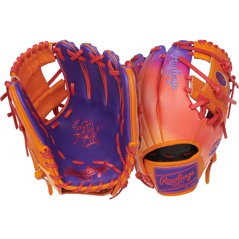 Rawlings LE Heart of the Hide Fun Burst 11.5" Baseball Glove (PROR204 2PUO)_ Purple/Orange 11.5