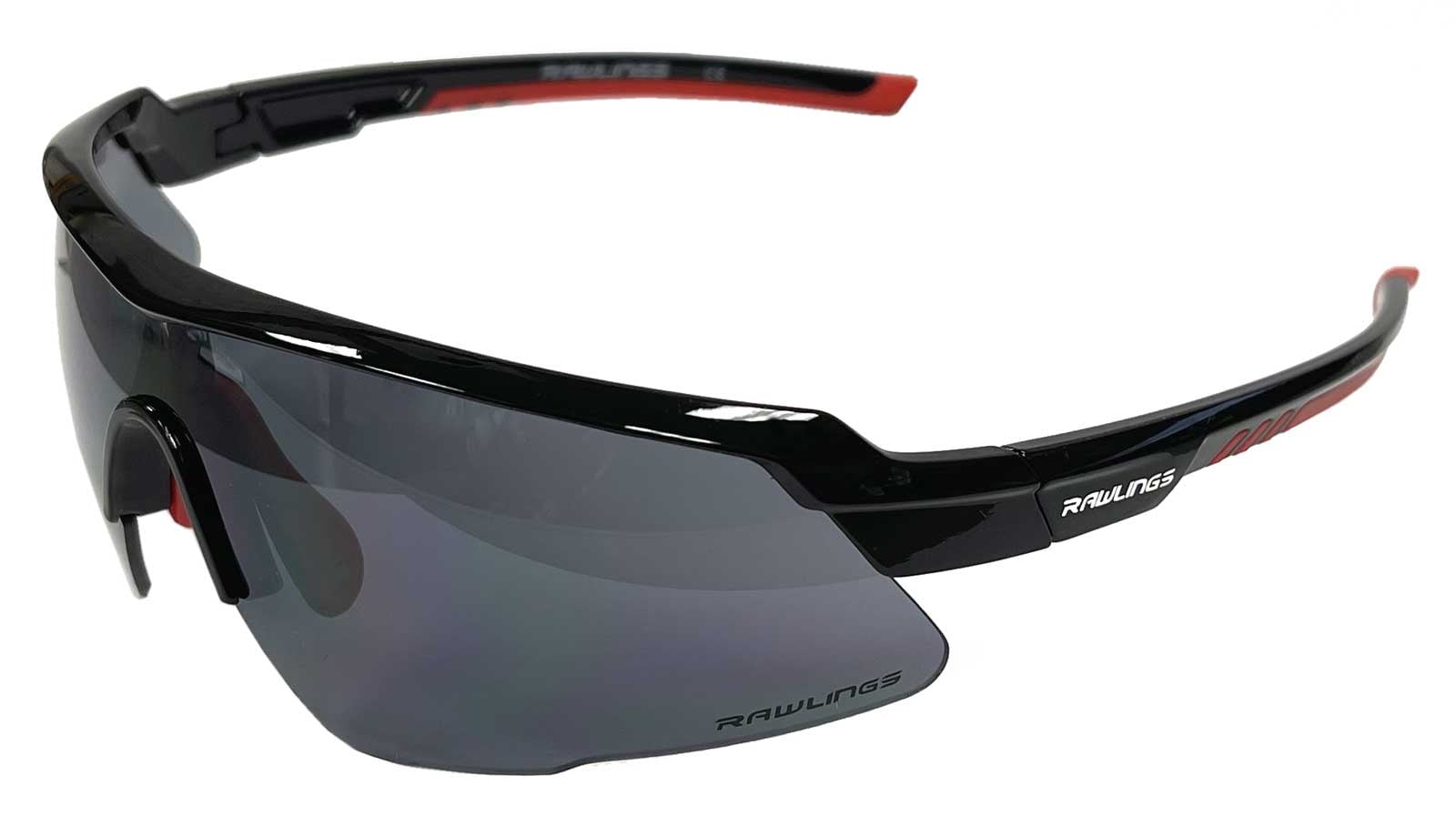 Rawlings LTS Men's Adult Sport Sunglasses Black & Red Frame With