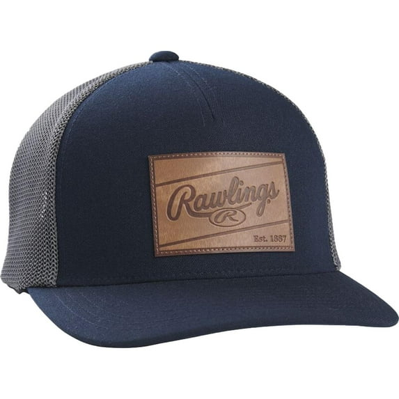 Rawlings Leather Patch Hat Navy