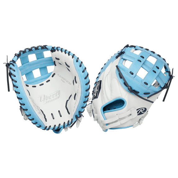 Rawlings Sporting Goods Rawlings Liberty Advanced Colorsync 34" Catcher Fastpitch Glove (Rlacm34fp) 1 Piece White/Light Blue 34 Right Hand