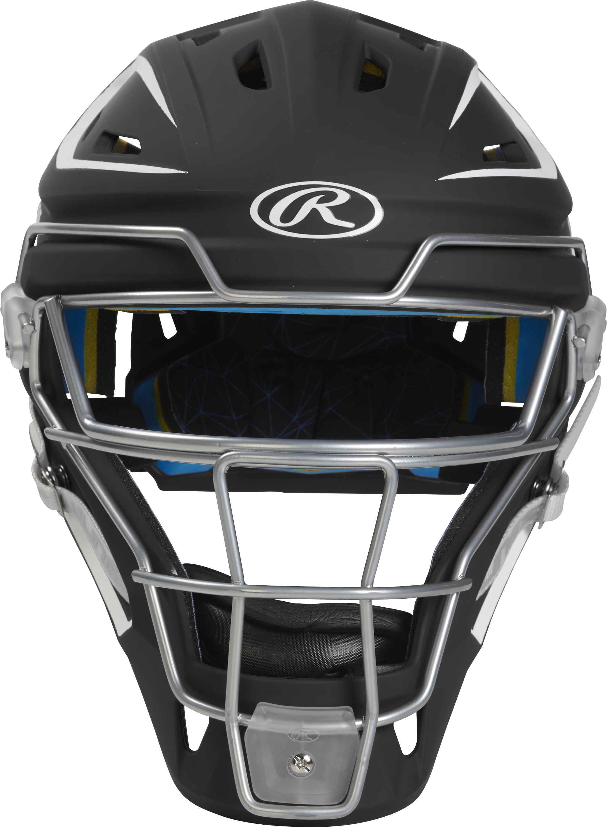 Rawlings MACH Baseball Senior Catcher's Helmet | Black/White | Senior