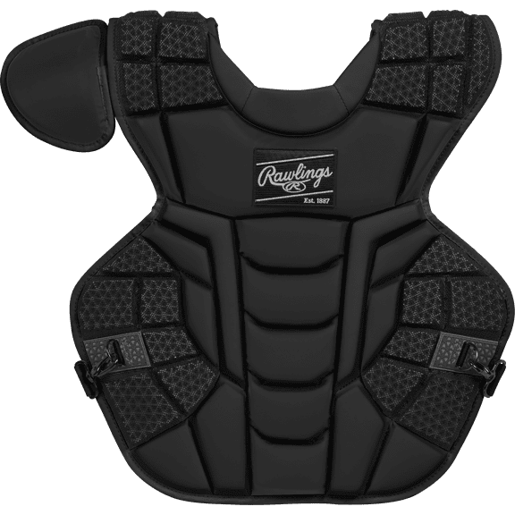 Rawlings Mach Adult NOCSAE Baseball Catcher's Chest Protector, Black/Black