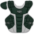 thumbnail image 1 of Rawlings Mach Collegiate Level Baseball Catcher's Chest Protector, Dark Green, 1 of 2