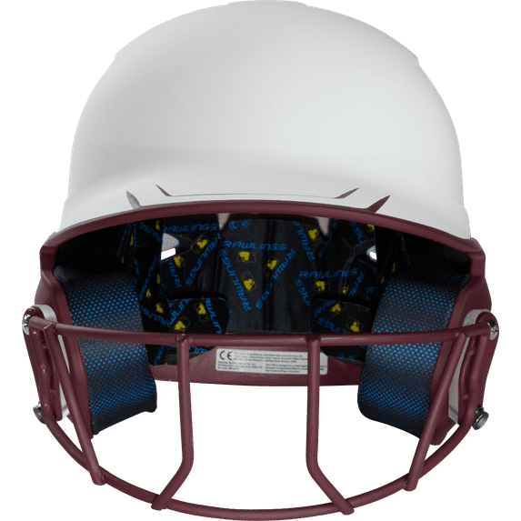 Rawlings Mach Ice Softball Batting Helmet, Senior | White/Maroon | Senior