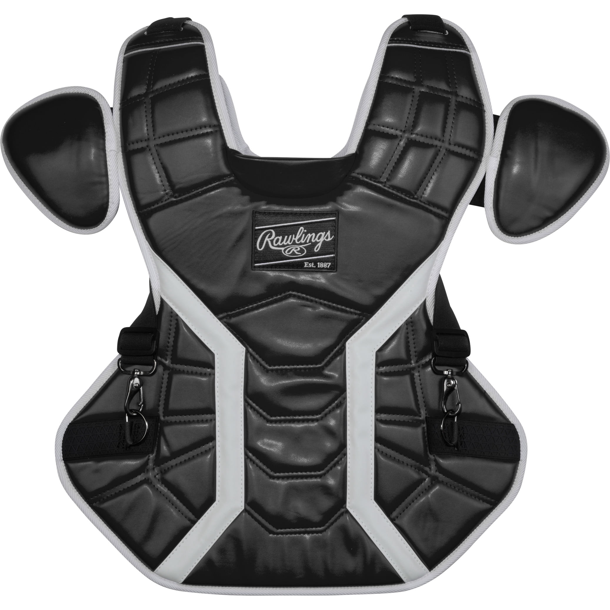 Rawlings Mach Pro Series Chest Protector, Adjustable Fit, Large, Black/White
