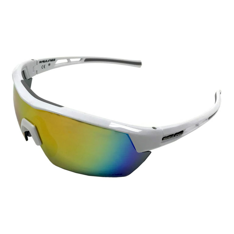 Rawlings Men's Athletic Sunglasses 34 White/Orange Mirrored Lens