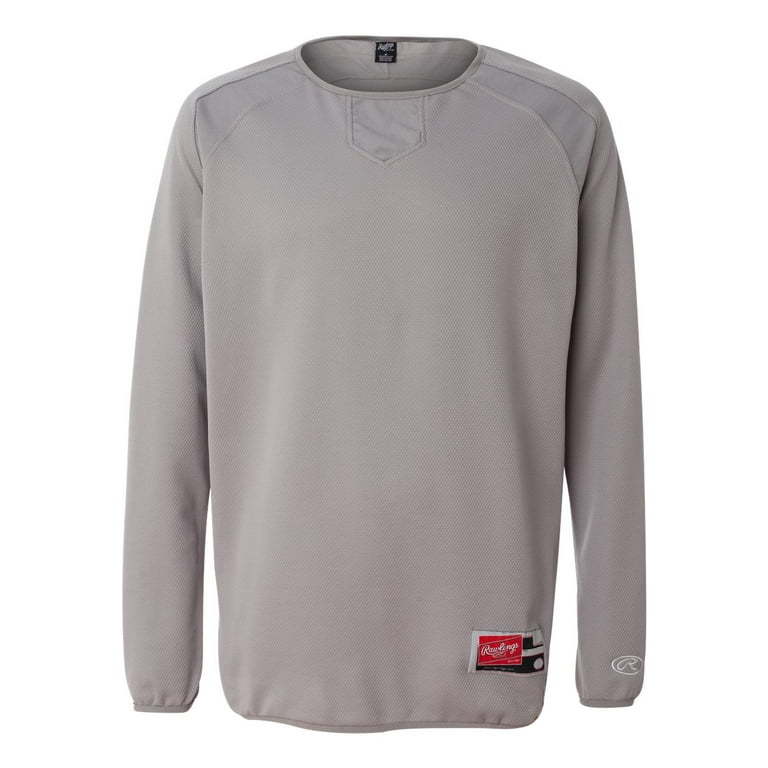 Rawlings Men s Flatback Mesh Long Sleeve Fleece Pullover RP9705 Walmart