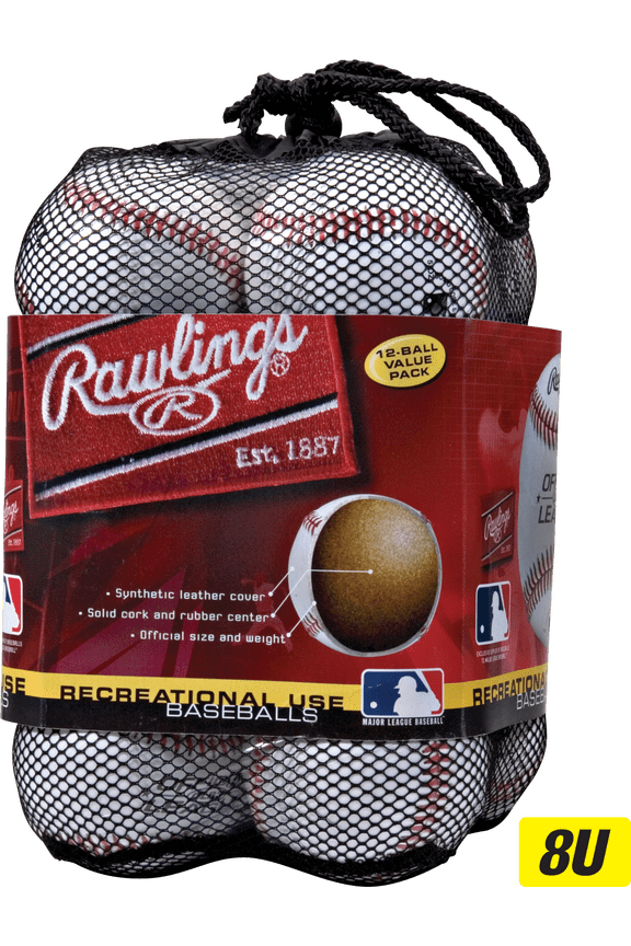 | Official League Recreational Use Practice Baseballs | Youth/8U | Bag of 12 | OLB3BAG12 | 12 Count