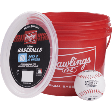 Rawlings Official League TVB Tball Baseball Bucket, 8 Count