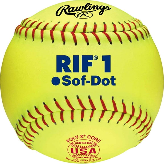 Rawlings | Official RIF 1 Sof-Dot Fastpitch Softball | 11" USA | 10U | SR11RYSA | 12 Count
