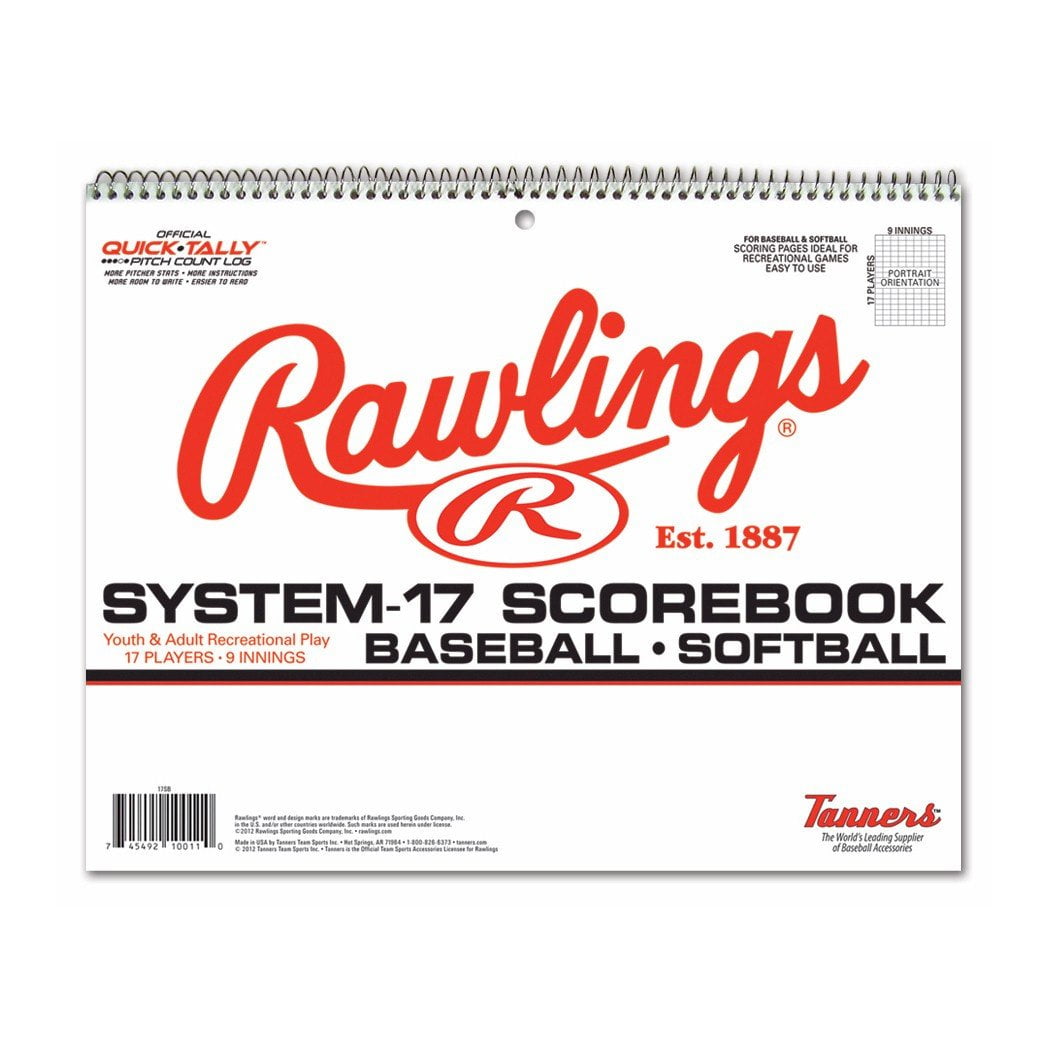 Rawlings Official System-17 Baseball and Softball Scorebook (9 Innings, 17 Players)