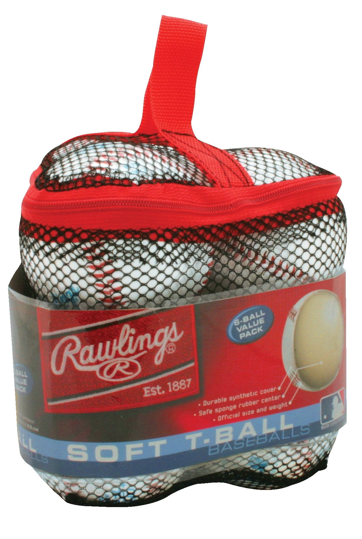 Rawlings | Official T-Balls | TVB | Youth/6U | Sponge Rubber Core | Indoor/Outdoor | 6 Count