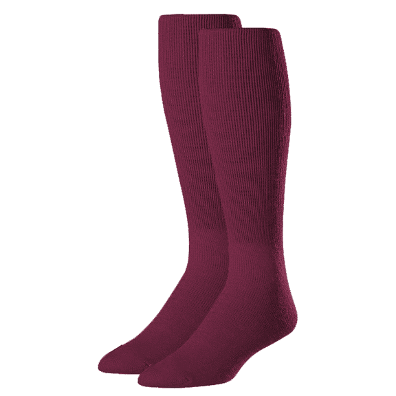 Rawlings Performance Baseball Socks | Over the Calf Athletic Socks | One Pair | Maroon | Small