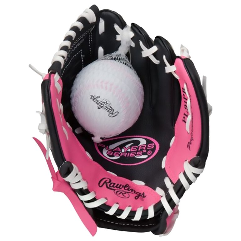 Rawlings, Other, Girls Pink Black Rawlings Pl9pb 9 Baseball Softball  Tball Glove