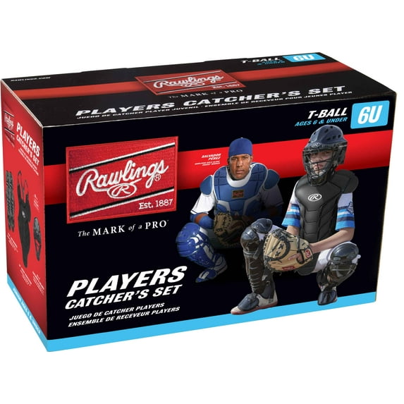 Rawlings Players Series Baseball T-Ball Catcher's Box Set | Black | T-Ball