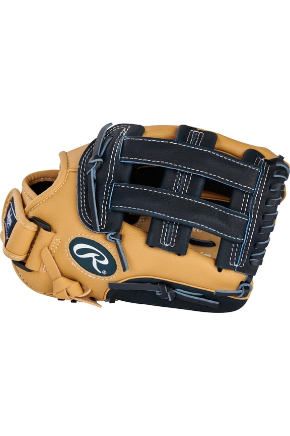 Playmaker Series Youth Baseball Glove, Camel/Navy, 11.5 inch, Right Hand Throw