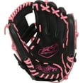 thumbnail image 1 of Rawlings R9 11.5-Inch Infield Glove | 200 Pattern | RHT | Black/Pink, 1 of 2