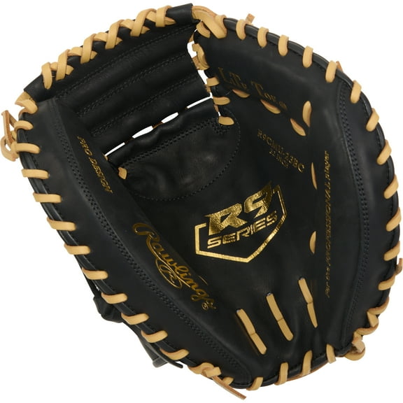 Rawlings R9 32-Inch Catchers Mitt | CMU Pattern | RHT | Black/Camel