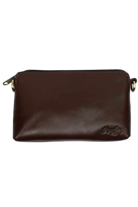 Women's Leather Handbag - Clutch/Crossbody/Wristlet, Dark Brown 8" x 6"