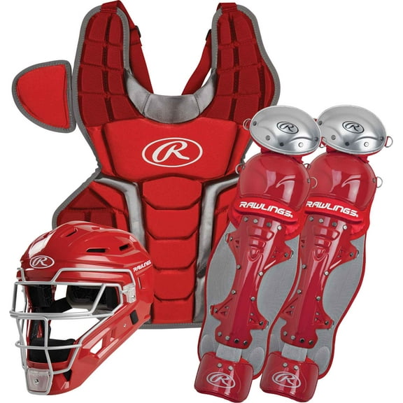 Rawlings Renegade 2.0 Baseball Intermediate Catcher's Box Set | Scarlet/Silver | Intermediate