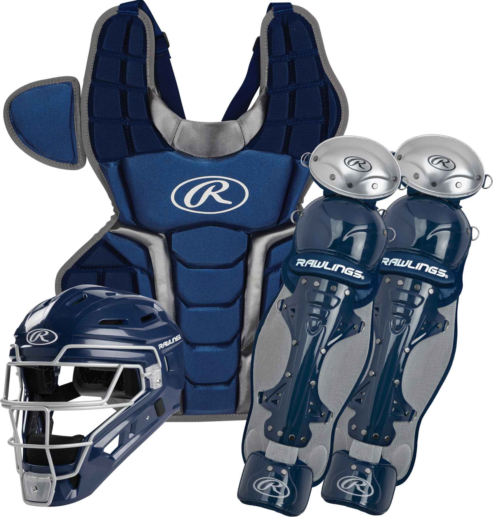 Rawlings Renegade 2.0 Baseball Youth Catcher's Box Set Navy/Silver