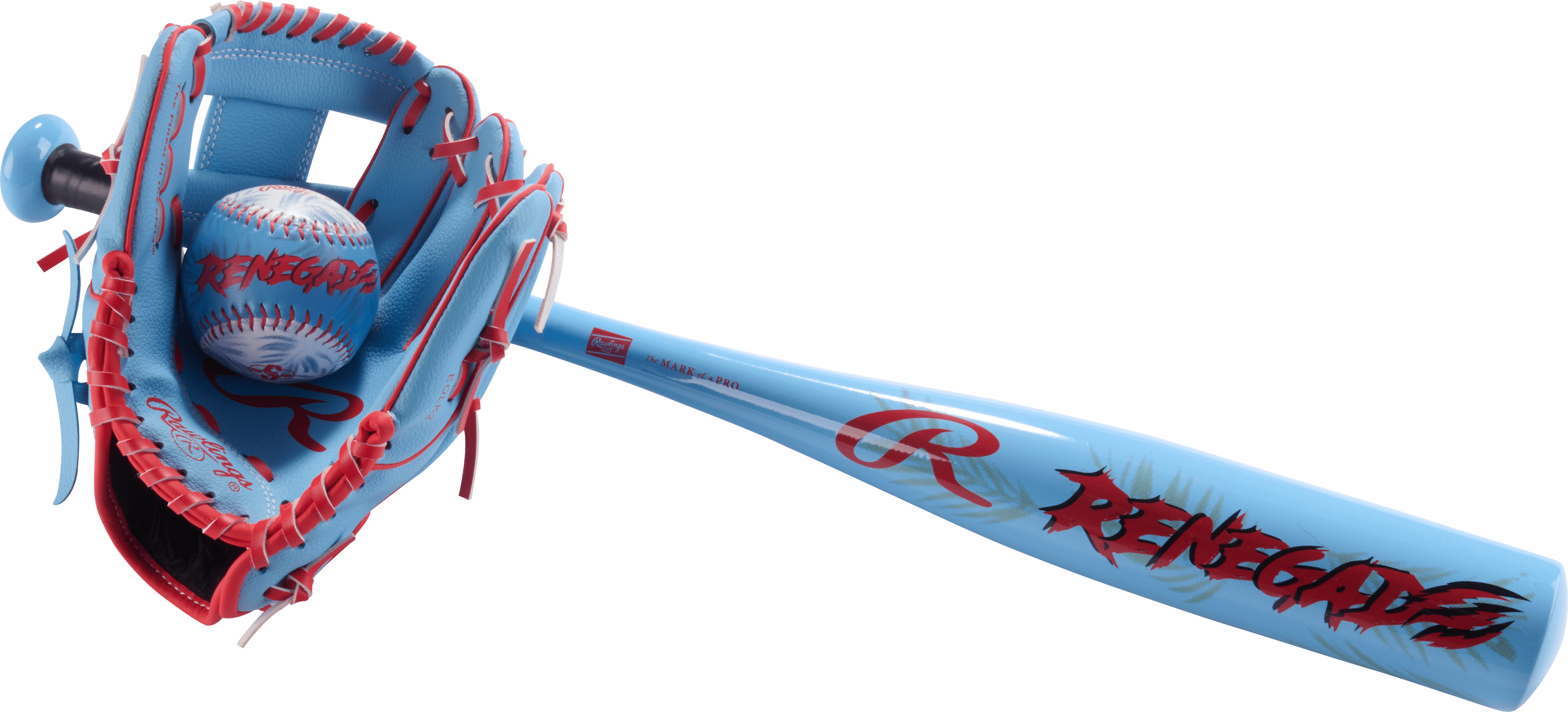 Rawlings Renegade T-Ball Bat and Glove Combo | 25" Renegade Baseball Bat | 9" Baseball Glove | Baseball