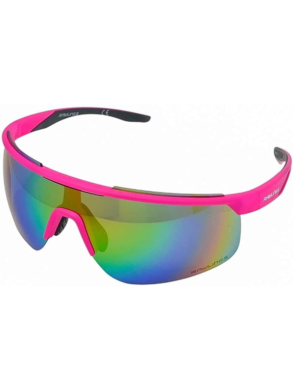 Retro Vaporwave Baseball Shield Sunglasses Neon Pink Sunset