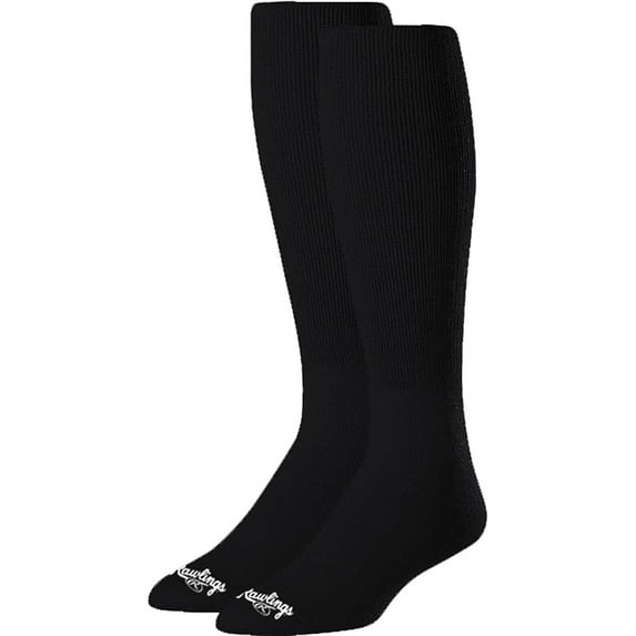 Rawlings SOCM-BLK Breathable Acrylic Socks (Unisex Medium), Black (2 Pack)