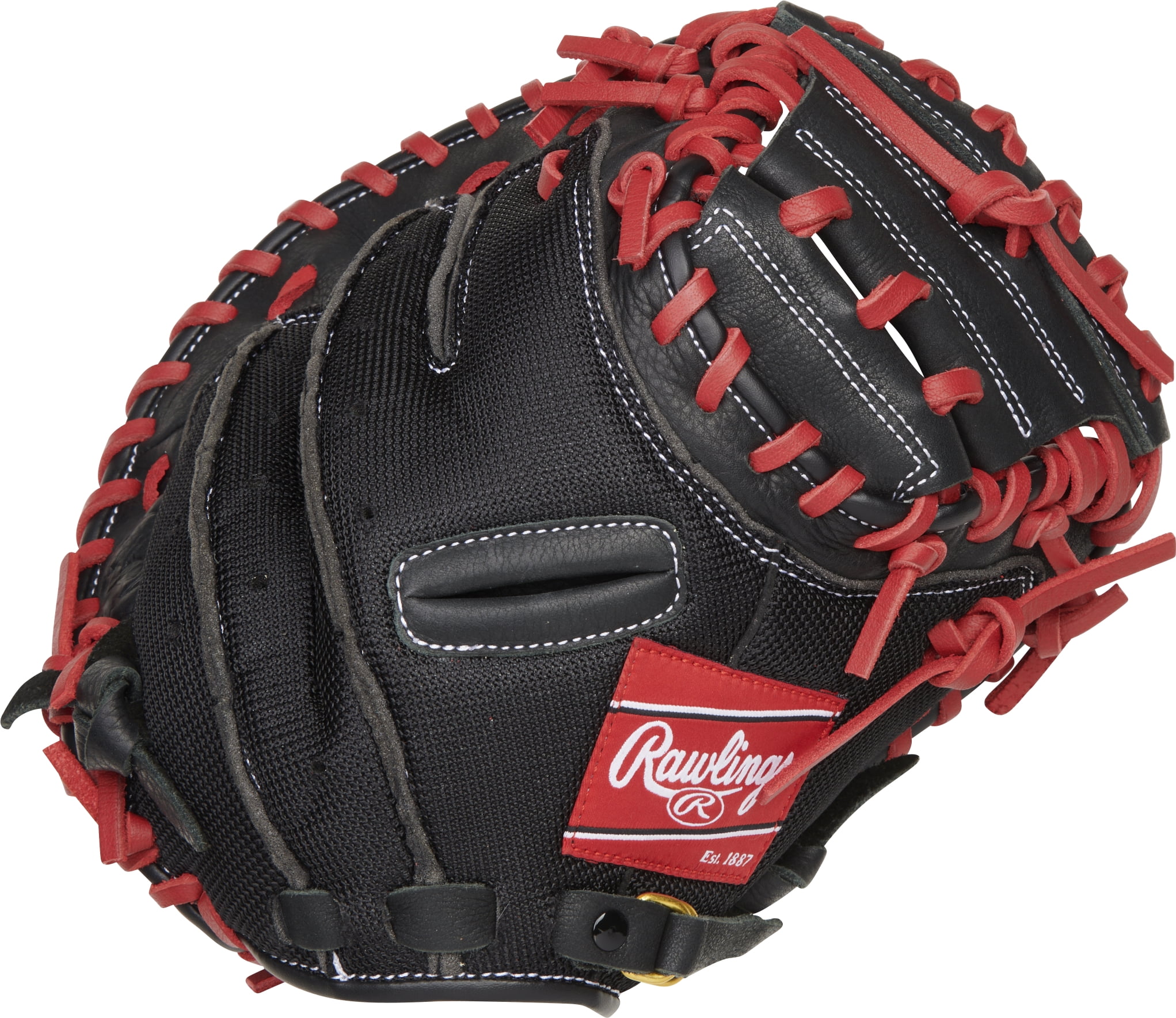 Rawlings Select Series Youth Catcher Mitt Black/Red | Right Hand Throw | 31.5" | Catcher
