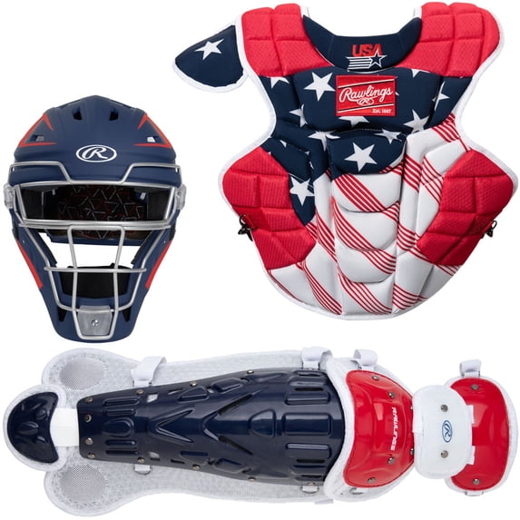 Rawlings Sporting Goods Rawlings Intermediate Exclusive Edition Velo 2.0 Usa Catcher's Set Red/White/Blue