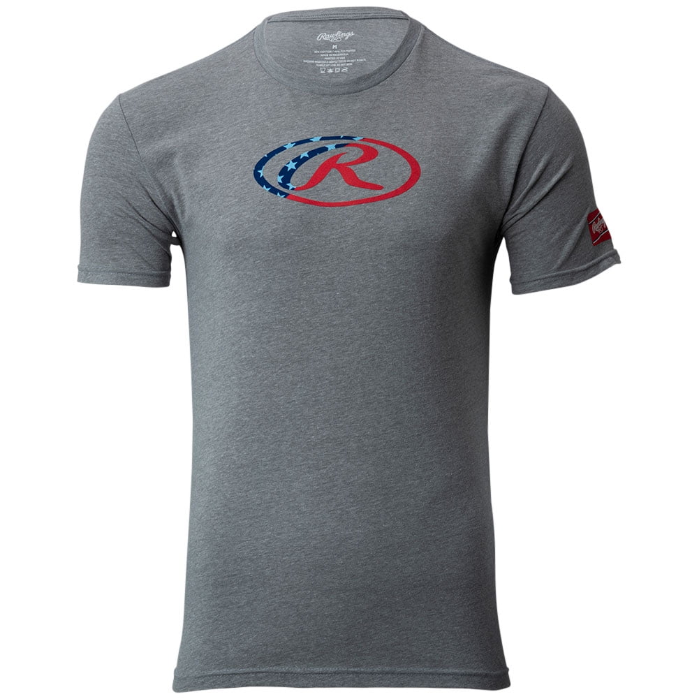 Rawlings Men's Oval USA Baseball T-Shirt Grey S