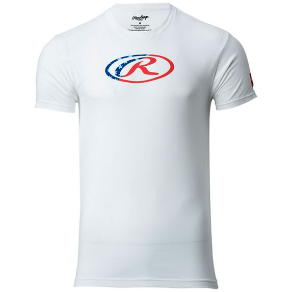 Rawlings Men's Oval USA Baseball T-Shirt White 2XL