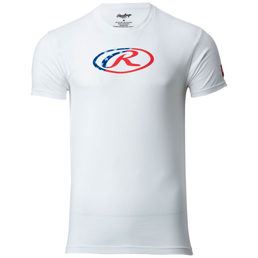 Rawlings Men's Oval USA Baseball T-Shirt White S