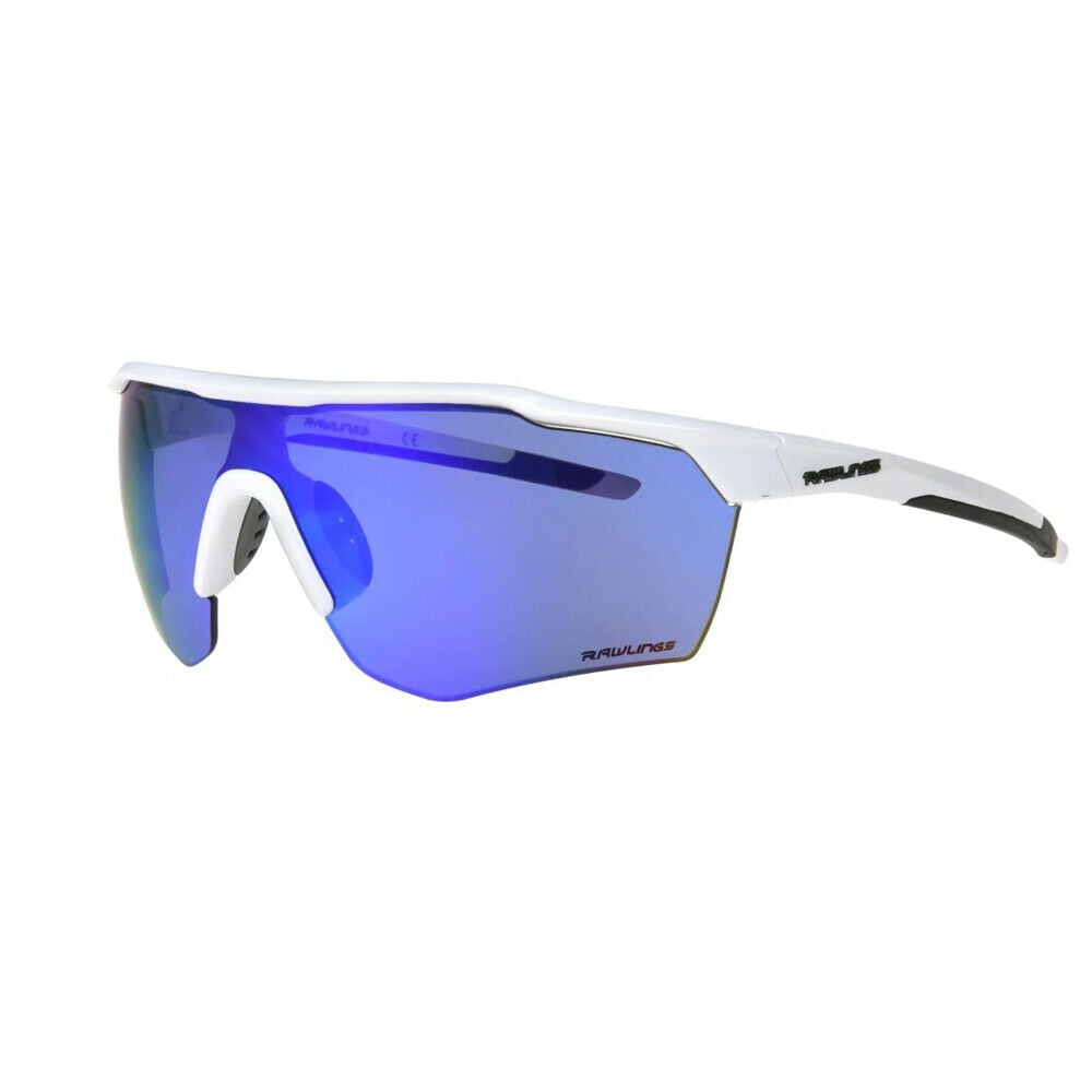 Rawlings Falcon Pulse Sunglasses - Grey Shield Frame, Blue Mirrored Lenses, 100% UV Protection, Recycled Plastic